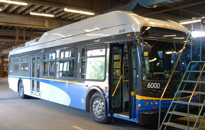 Coast Mountain Bus New Flyer E40LFR trolley 2247 on loan to Edmonton as 6000